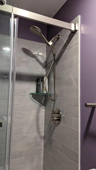 Bathroom designed and built in Boylston, MA - Shower head