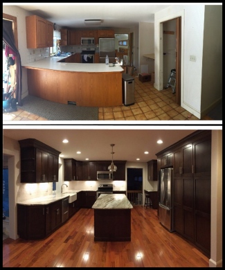 Before-and-After Photo of the Kitchen